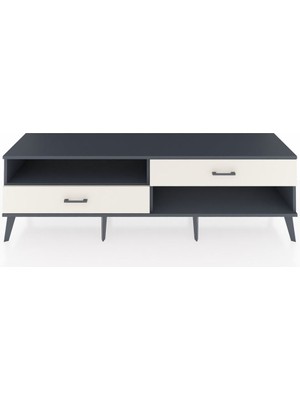 Dienni Hyperion Tv Ünitesi Tek Raflı 2 Çekmeceli  176X44X51 Antrasit-Antrasit/aytaşı