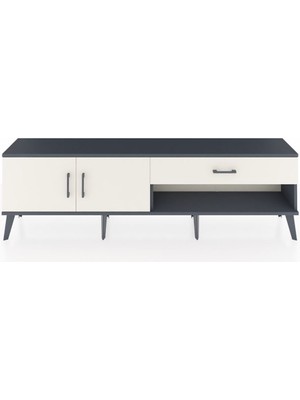 Dienni Arges Tv Ünitesi Tek Raflı Tek Çekmeceli 2 Kapaklı 176X30X51 Antrasit-Aytaşı/aytaşı