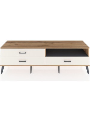 Dienni Hyperion Tv Ünitesi Tek Raflı 3 Çekmeceli  176X44X51 Çam-Antrasit/aytaşı