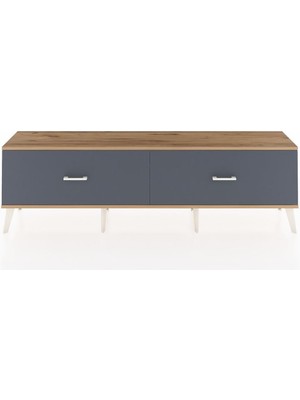 Dienni Arges Tv Ünitesi 2 Çekmeceli  176X30X51 Aytaşı-Çam/antrasit