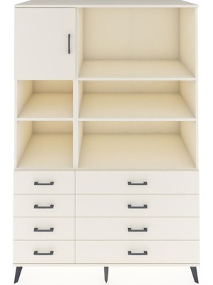 Dienni Kronos Dolap 7 Raflı 8 Çekmeceli Tek Kapaklı  132X59X195 Aytaşı-Aytaşı/aytaşı