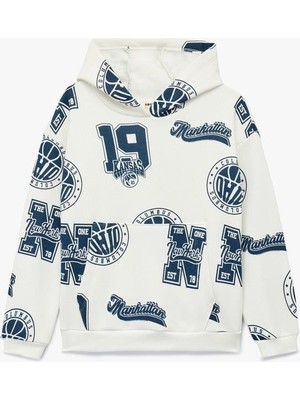 Koton Erkek Çocuk Oversize Uzun Kollu Kapşonlu Baskılı Sweatshirt  (Aw 25)