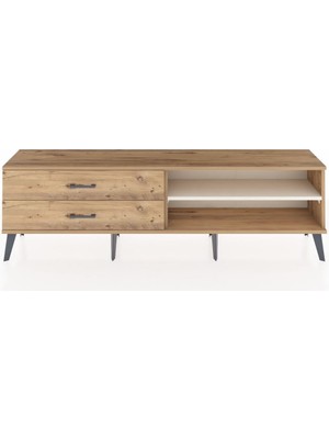 Dienni Arges Tv Ünitesi Tek Raflı 2 Çekmeceli  176X30X51 Çam-Aytaşı/çam