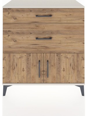Dienni Hyperion Şifonyer 2 Çekmeceli 2 Kapaklı 88X44X96 Aytaşı-Çam