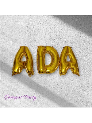 Sinda Folyo Balon Seti - Kişiye Özel Yazılı Folyo Harf Seti - Gold Rengi - 40 cm