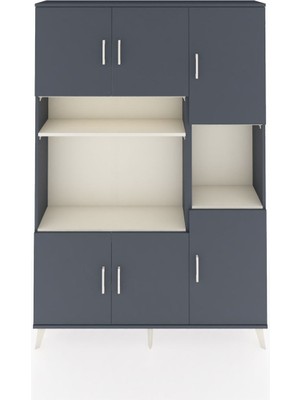Dienni Arges Dolap 9 Raflı 6 Kapaklı 132X30X195 Antrasit-Antrasit/aytaşı