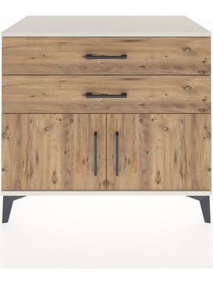 Dienni Hyperion Şifonyer 2 Çekmeceli 2 Kapaklı 88X44X80 Aytaşı-Çam