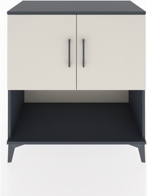 Dienni Hyperion Şifonyer Tek Raflı 2 Kapaklı 88X44X96 Antrasit-Aytaşı