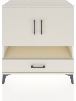 Dienni Hyperion Şifonyer 4 Raflı Tek Çekmeceli 2 Kapaklı 88X44X96 Aytaşı-Aytaşı