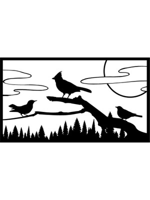 Hello Papana Hello Papana Ahşap Işleme Duvar Süsü- Kuş  - 21 cm x 12 cm