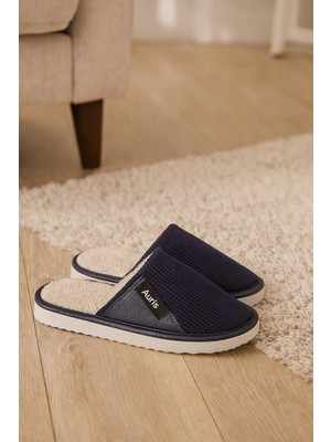 Wordex AR-060 Unisex Kadife Kumaş Içi Kürklü Kışlık Ev Terliği