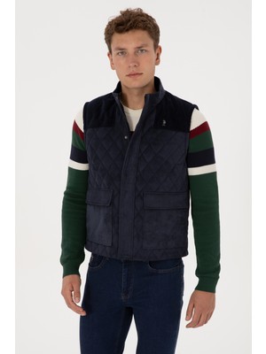 U.S. Polo Assn. Erkek Lacivert Deri Yelek 50317322-200