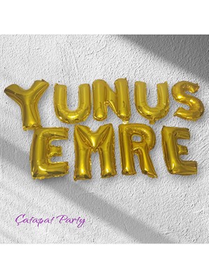 Sinda Kişiye Özel Harf Folyo Balon Seti - Gold Rengi - 40 cm