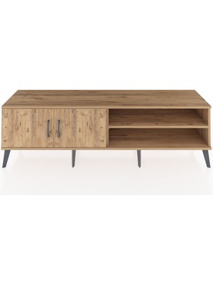 Dienni Hyperion Tv Ünitesi 2 Raflı 2 Kapaklı 176X44X51 Çam-Çam/çam