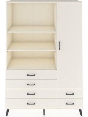 Dienni Hyperion Dolap 7 Raflı 6 Çekmeceli Tek Kapaklı  132X44X195 Aytaşı-Aytaşı/aytaşı