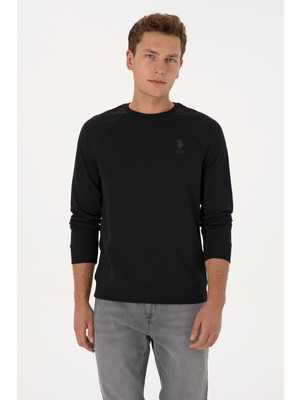 U.S. Polo Assn. Erkek Regular Fit Bisiklet Yaka Siyah Basic Sweatshirt 50308103-VR046