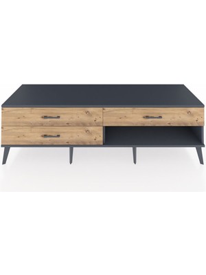 Dienni Kronos Tv Ünitesi 3 Çekmeceli  176X59X51 Antrasit-Antrasit/çam