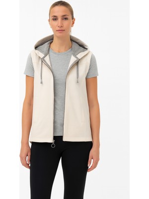Cottonland Kadın Flavia Rahat Kesim Kapüşonlu Üç Iplik Şardonsuz Pamuk Fermuarlı Yelek