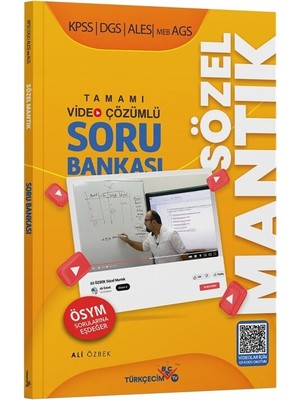 Türkçecim Tv Kpss Dgs Ales Meb-Ags Sözel Mantık Soru Bankası Çözümlü - Ali Özbek Türkçecim Tv Yayınları