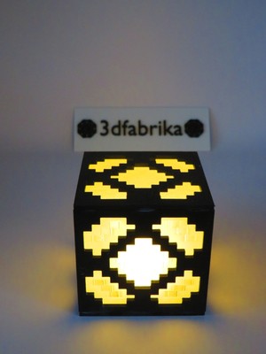 Glowstone Blok Gece Lambası – Pikselli Masa Dekoru (Tealight Dahil)