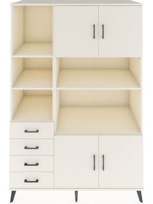 Dienni Kronos Dolap 8 Raflı 4 Çekmeceli 4 Kapaklı 132X59X195 Aytaşı-Aytaşı/aytaşı