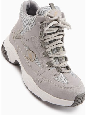 Limoya Nency Gri Bağcıklı Kadın Spor Bot