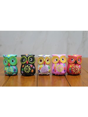 Poebgo Family's Ahşap 5'li Baykuş Seti Model 2