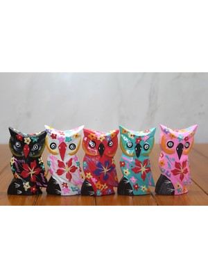 Poebgo Family's Ahşap 5'li Baykuş Seti Model 1