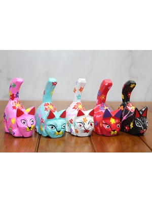 Poebgo Family's Ahşap 5'li Kedi Seti Model 4