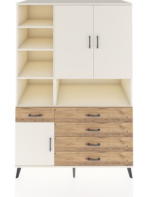 Dienni Kronos Dolap 8 Raflı 5 Çekmeceli 3 Kapaklı 132X59X195 Aytaşı-Aytaşı/çam