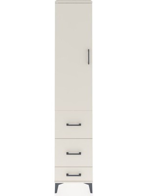Dienni Arges Dolap 3 Raflı 3 Çekmeceli Tek Kapaklı 44X30X221 Aytaşı-Aytaşı