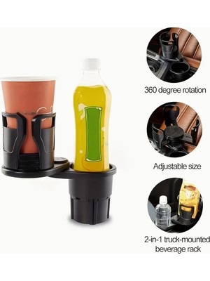 Epilons 2’si 1 Arada Ayarlanabilir Araç Bardak Tutucu, Genişleyebilir Üst Kısım 3”-6.2”, Şişe Adaptörü, Araba Organizatörü, Dayanıklı Taban, Ramblers Hydroflask Uyumlu, Modern Araç Düzenleyic