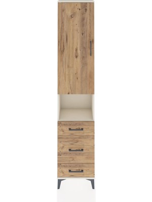 Dienni Arges Dolap 3 Raflı 3 Çekmeceli Tek Askılı 44X30X221 Aytaşı-Çam