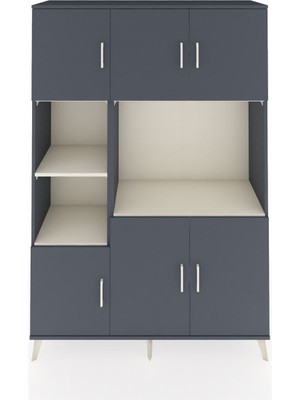 Dienni Hyperion Dolap 9 Raflı 6 Kapaklı 132X44X195 Antrasit-Antrasit/aytaşı