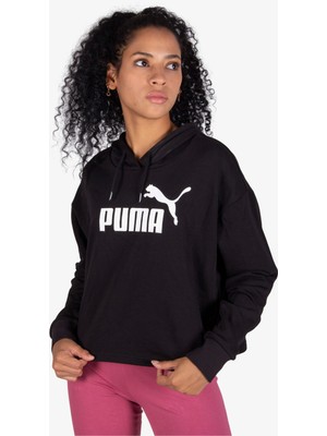 Puma Essentials Cropped Logo Kadın Siyah Günlük Sweatshirt.01