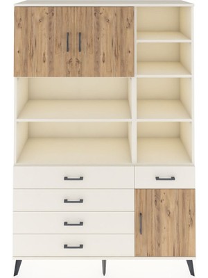 Dienni Hyperion Dolap 9 Raflı 5 Çekmeceli 3 Kapaklı 132X44X195 Aytaşı-Çam/aytaşı