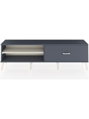 Dienni Arges Tv Ünitesi Tek Raflı Tek Çekmeceli  176X30X51 Antrasit-Aytaşı/antrasit
