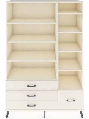 Dienni Hyperion Dolap 9 Raflı 4 Çekmeceli  132X44X195 Aytaşı-Aytaşı/aytaşı
