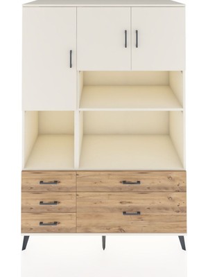 Dienni Kronos Dolap 8 Raflı 5 Çekmeceli 3 Kapaklı 132X59X195 Aytaşı-Aytaşı/çam