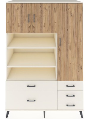 Dienni Kronos Dolap 9 Raflı 5 Çekmeceli 3 Kapaklı 132X59X195 Aytaşı-Çam/aytaşı