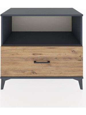 Dienni Hyperion Şifonyer Tek Raflı Tek Çekmeceli 88X44X80 Antrasit-Çam