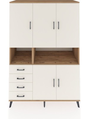 Dienni Kronos Dolap 7 Raflı 4 Çekmeceli 5 Kapaklı 132X59X195 Çam-Aytaşı/aytaşı