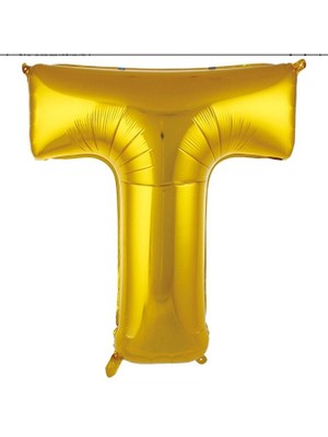 Sinda T - Harfi Folyo Balon Gold Rengi 76 cm