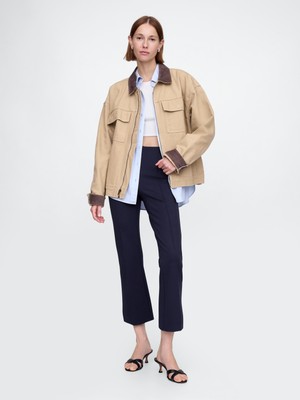 Gap Kadın Lacivert High Rise Double Knit Crop Kick Pantolon