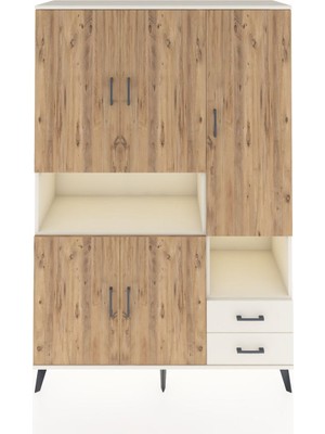 Dienni Hyperion Dolap 10 Raflı 2 Çekmeceli 5 Kapaklı 132X44X195 Aytaşı-Çam/aytaşı
