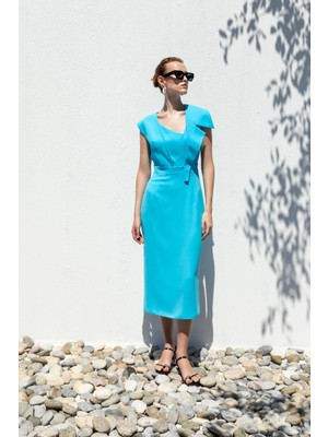 Kameya Kol Detaylı Midi Elbise 26W40822