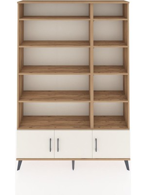 Dienni Arges Dolap 10 Raflı 3 Kapaklı 132X30X195 Çam-Aytaşı/çam