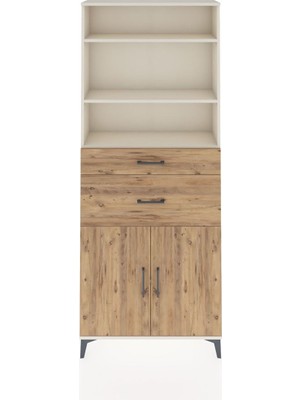 Dienni Arges Dolap 4 Raflı 2 Çekmeceli 2 Kapaklı 88X30X221 Aytaşı-Çam