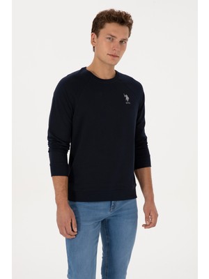 U.S. Polo Assn. Erkek Regular Fit Bisiklet Yaka Lacivert Basic Sweatshirt 50308103-VR033