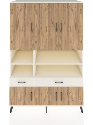 Dienni Kronos Dolap 8 Raflı 2 Çekmeceli 6 Kapaklı 132X59X195 Aytaşı-Çam/aytaşı